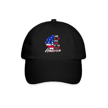 Amerika Land der Freien und der Tapferen - Baseballkappe - Schwarz/Schwarz - Vorne
