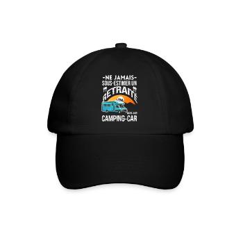 Camping Car Retraité Humour Idée Cadeau Campeur - Casquette classique - noir/noir - Devant