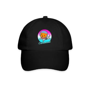 Catronaut Cute Cat Lover T-Shirt Present Gift - Baseballkappe - Schwarz/Schwarz - Vorne