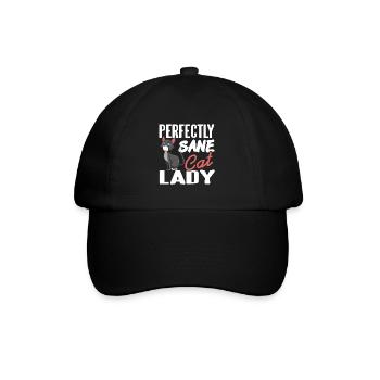 Parfaitement sain d’ Cat Lady Funny Cat Lover T-Shirt - Casquette classique - noir/noir - Devant