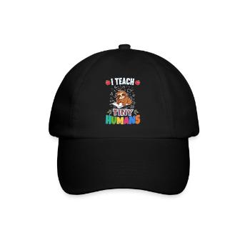 I Teach Tiny Humans Elementary School Teacher - Baseballkappe - Schwarz/Schwarz - Vorne