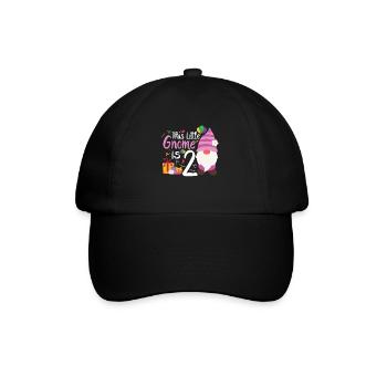 Ce petit gnome est 2 filles d’anniversaire - Casquette classique - noir/noir - Devant