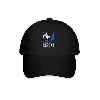 Fun Run Vintage Marathon Runner Nourriture Sommeil - Casquette classique - noir/noir - Devant