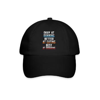 Okay when running better when eating - Baseball Cap - black/black - Front