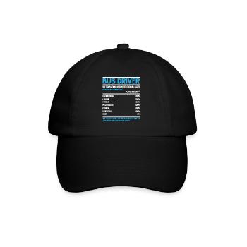 Chauffeur d’autobus scolaire spécialiste de la prestation de services aux étudiants - Casquette classique - noir/noir - Devant