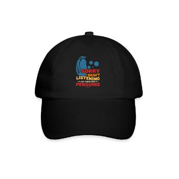 Désolé de ne pas écouter penguins - Casquette classique - noir/noir - Devant