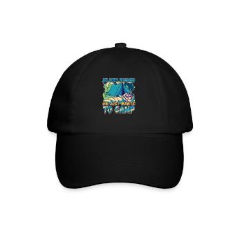 He doesn't do anything He just wants to camp - camping nature - Baseball Cap - black/black - Front