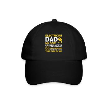 Fils Père Électricien Père Famille - Casquette classique - noir/noir - Devant