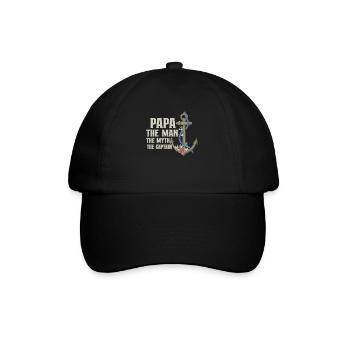 Bateau Papa Capitaine de bateau Ponton Marin Croisière - Casquette classique - noir/noir - Devant
