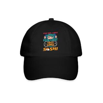 Dieses Mädchen Liebt Anime Und Sushi-liebhaber - Baseballkappe - Schwarz/Schwarz - Vorne