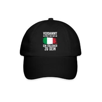 Italia Italien Italiener Italienisches - Baseballkappe - Schwarz/Schwarz - Vorne
