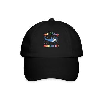 Kids 3rd Grade nailed it Hammerhead Shark Graduation - Baseball Cap - black/black - Front