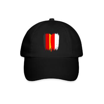 Deutschland Flagge Polen - Baseballkappe - Schwarz/Schwarz - Vorne