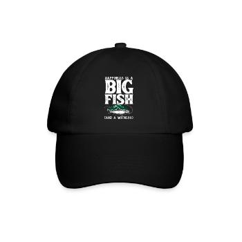 Lustiges Angeln Angler Fischer Geschenk - Baseballkappe - Schwarz/Schwarz - Vorne