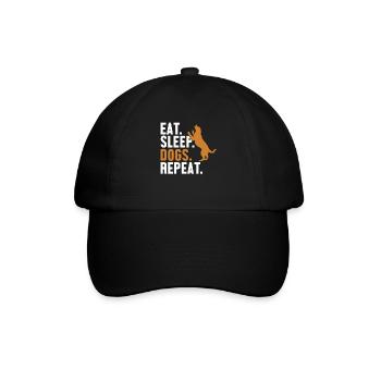 Eat Sleep Dogs Repeat Mâle Quadrupède Wauwau Chien - Casquette classique - noir/noir - Devant