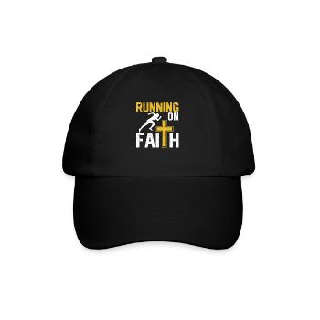 Funny Christian Workout Runner Religious - Baseball Cap - black/black - Front