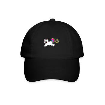 Katze Einhorn - Baseballkappe - Schwarz/Schwarz - Vorne
