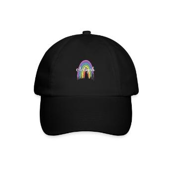 AALIYAH Rainbow Cursive - Baseballkappe - Schwarz/Schwarz - Vorne