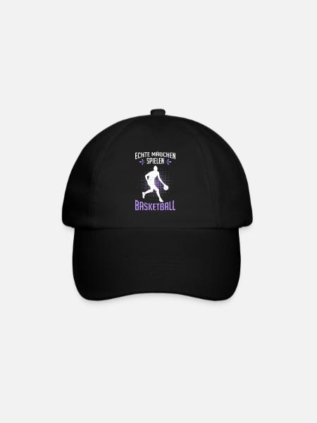 Echte Mädchen spielen Basketball - Baseballkappe - Schwarz/Schwarz