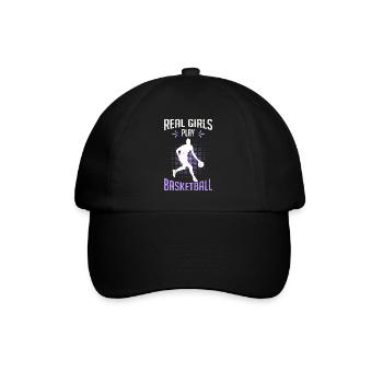Echte Mädchen spielen Basketball - Baseballkappe - Schwarz/Schwarz - Vorne