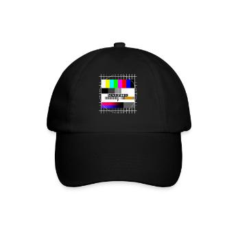 Testbild Sendepause 80er 90er Jahre Party Kostüm - Baseballkappe - Schwarz/Schwarz - Vorne