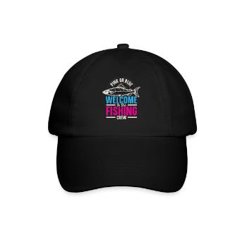 Rosa oder blau Willkommen bei der Fischer-Crew - Baseballkappe - Schwarz/Schwarz - Vorne