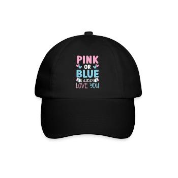 Rosa oder blau Ich liebe dich schon Baby Ankündigu - Baseballkappe - Schwarz/Schwarz - Vorne