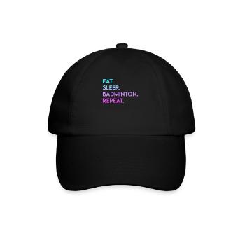 manger dormir badminton répéter - Casquette classique - noir/noir - Devant