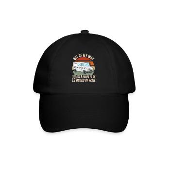 Habe 8 Stunden Zeit 12 Stunden Post Auszutragen - Baseballkappe - Schwarz/Schwarz - Vorne