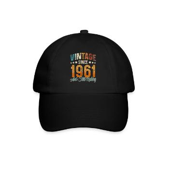 1961 Year of birth Birthday Year of construction Vintage - Baseball Cap - black/black - Front
