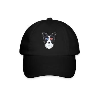 Border Collie USA Sunglasses I American Flag - Baseball Cap - black/black - Front