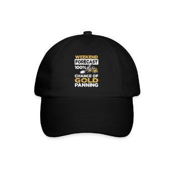 Wochenende Vorhersage Goldsucher Goldwäscher Gold - Baseballkappe - Schwarz/Schwarz - Vorne