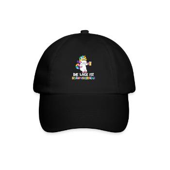 Die Lage ist besäufniserregend Einhorn - Baseballkappe - Schwarz/Schwarz - Vorne