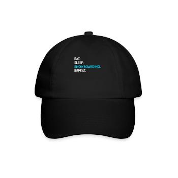eat sleep snowboarding repeat - Baseball Cap - black/black - Front