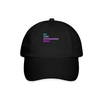 eat sleep snowboarding repeat - Baseball Cap - black/black - Front