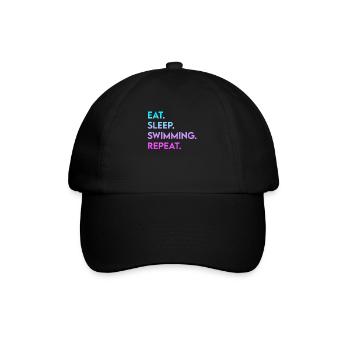 manger dormir nager répéter - Casquette classique - noir/noir - Devant