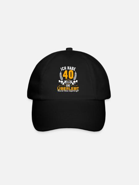 Ich habe 40 Jahre Ehe überlebt 40.Hochzeitstag - Baseballkappe - Schwarz/Schwarz
