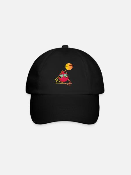 Granatapfel 80er Jahre - Baseballkappe - Schwarz/Schwarz