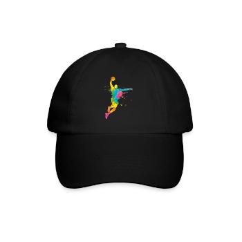 Basketball Dunking Art Basketball Player - Baseball Cap - black/black - Front
