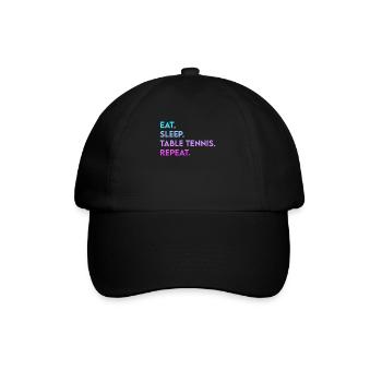 manger dormir tennis de table répéter - Casquette classique - noir/noir - Devant