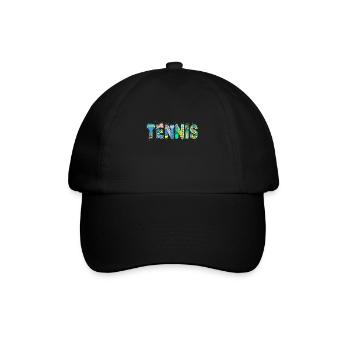 Tennis Tennisschläger Tennisspieler - Baseballkappe - Schwarz/Schwarz - Vorne