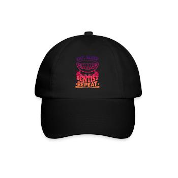 Eat Sleep Dentist Repeat Zahnarzt - Baseball Cap - black/black - Front