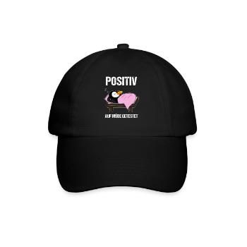 Schlafender Pinguin Lustiger Spruch Geschenk - Baseballkappe - Schwarz/Schwarz - Vorne