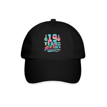 19th birthday or anniversary 19 years of being - Baseball Cap - black/black - Front