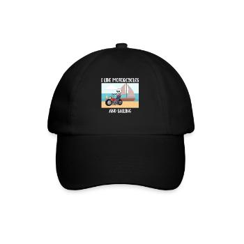 I Like Motorcycles And Sailing Sailing Gift - Baseball Cap - black/black - Front