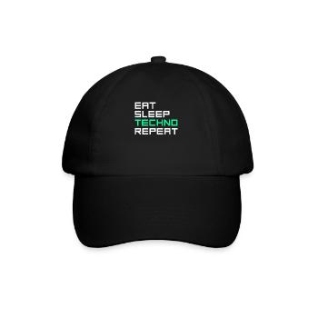 manger du sommeil techno répéter - Casquette classique - noir/noir - Devant