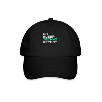 manger du sommeil techno répéter - Casquette classique - noir/noir - Devant