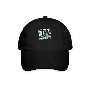 manger du sommeil techno répéter - Casquette classique - noir/noir - Devant