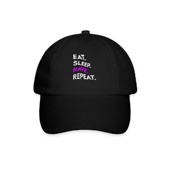 eat sleep rave repeat - Baseballkappe - Schwarz/Schwarz - Vorne