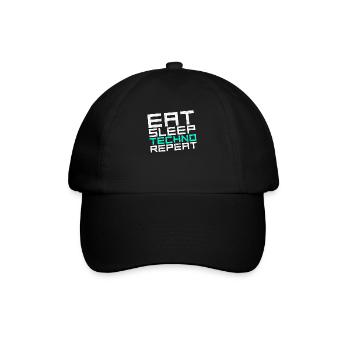 manger du sommeil techno répéter - Casquette classique - noir/noir - Devant
